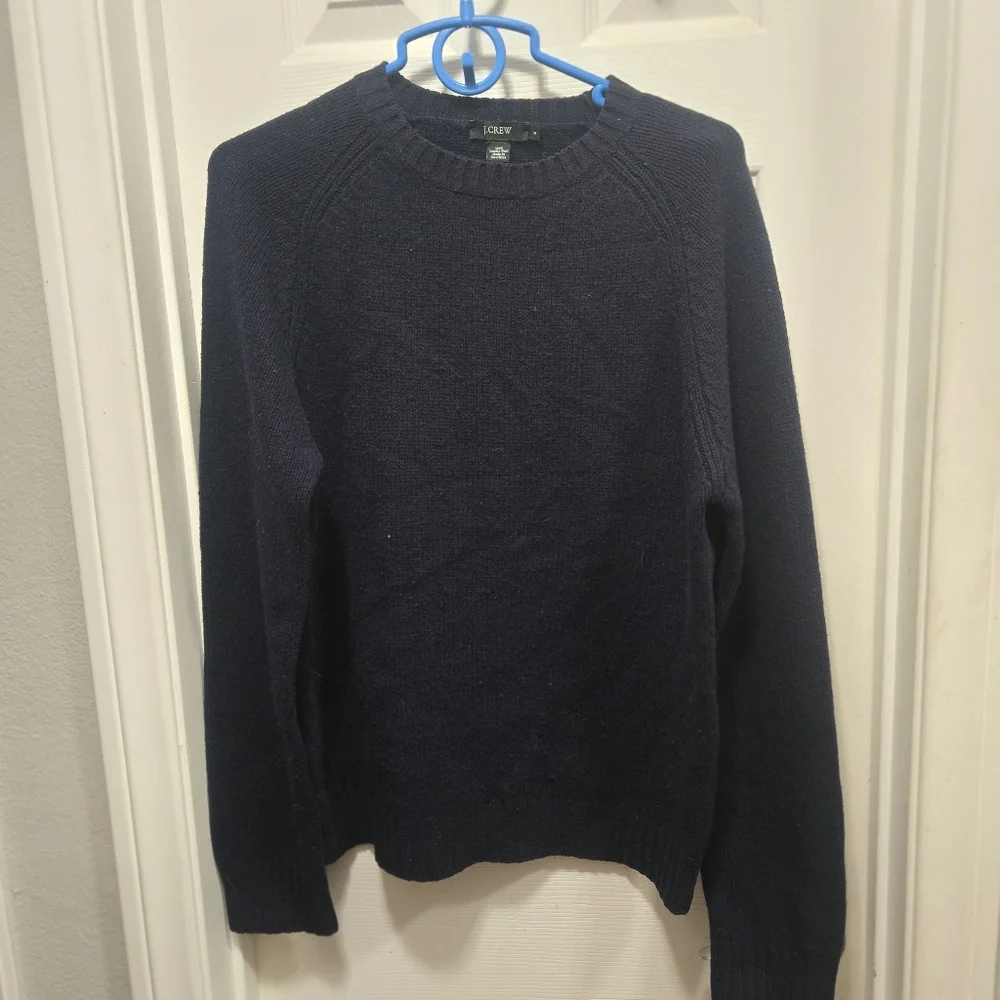 J. Crew Lambswool Navy Blue Men's Sweater Size S